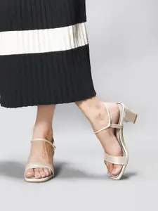 SHUZ TOUCH Women Open Toe Block Heels