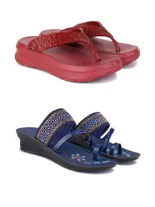 PENNEN Women Multicoloured Thong Flip-Flops