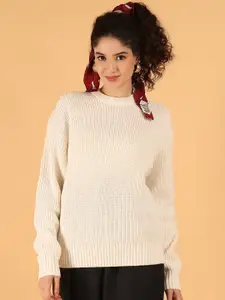NoBarr Ribbed Round Neck Pullover