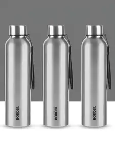 BOROSIL Set of 3 Stainless Steel Solid Water Bottle