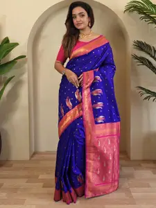 DEVATITHI Floral Zari Silk Blend Saree