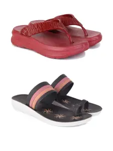 PENNEN Women Multicoloured Thong Flip-Flops