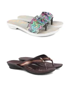 PENNEN Women Multicoloured Thong Flip-Flops