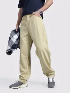 The Roadster Life Co. Men Mid-Rise Pure Cotton Baggy Fit Jeans