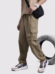 The Roadster Life Co. Men Pure Cotton Relaxed Fit Cargo-Style Joggers