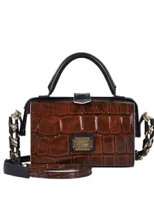 Hidesign Women Textured Leather Structured Satchel with Quilted