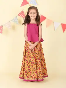 Fabindia Girls Ready to Wear Cotton Lehenga & And Shoulder Straps Choli