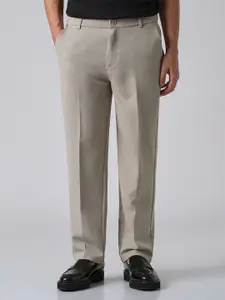 Banana Club Men Tan Beige Relaxed Formal Trousers