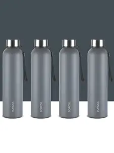 BOROSIL Grey & Black 4 Piece Stainless Steel Solid Water Bottle