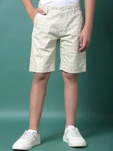 Crimsoune Club Boys Printed Slim Fit Mid-Rise Shorts
