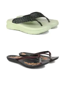 PENNEN Women Multicoloured Thong Flip-Flops