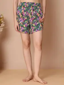 TAG 7 Women Printed Mid-Rise Lounge Shorts