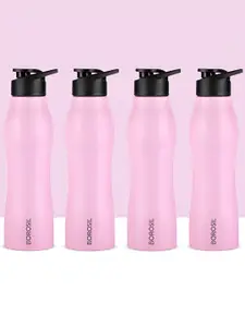BOROSIL Grip Go Pink 4 Pieces Stainless Steel Water Bottle