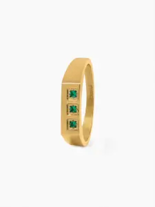SWASHAA Zyro Trigreen Signet Mens Ring