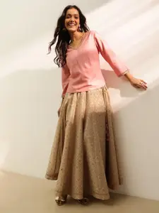 Fabindia Ready to Wear Printed Lehenga & Viscose Silk Choli