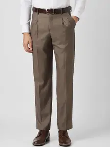 Van Heusen Solid Mid-Rise Regular Fit Formal Trousers