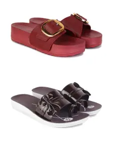 PENNEN Women Multicoloured Thong Flip-Flops