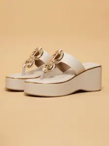 ERIDANI Women Embellished Wedge Sandals