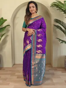 DEVATITHI Women Paisley Zari Woven Design Saree