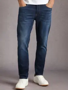 Louis Philippe Jeans Men Tapered Fit Mid-Rise Light Fade Jeans