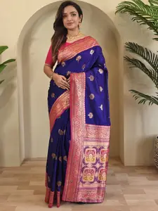 DEVATITHI Woven Design Zari Silk Blend Saree