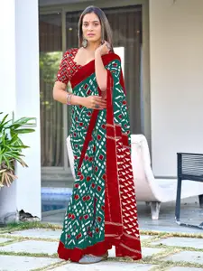 LeeliPeeri Designer LeeliPeeri Geometric Printed Ikat Saree