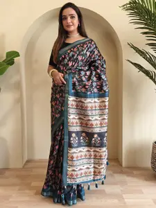 DEVATITHI Kalamkari Zari Silk Blend Saree