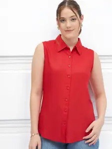 DressBerry Women Classic Fit Solid Spread Collar Casual Shirt