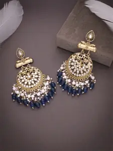 Anouk Gold-Plated Artificial Stones Studded & Beads Beaded Chandbalis