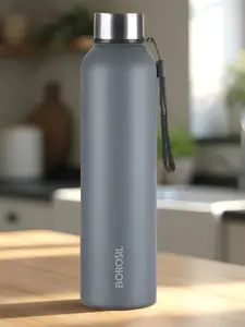 BOROSIL Grey Single Stainless Steel Solid Water Bottle