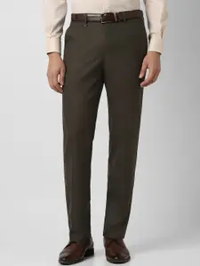 Van Heusen Men Textured Slim Fit Formal Trousers