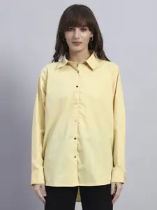 Chemistry Women Solid Spread Collar Cotton Casual Shirt