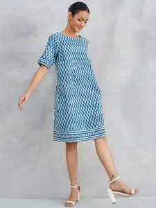 Fabindia Geometric Printed A-Line Dress