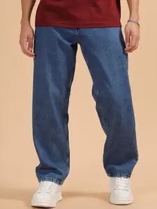 WROGN Men Comfort Wide Leg Mid-Rise Light Fade Jeans