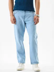 Snitch Men Light Blue Mid-Rise Baggy Jeans