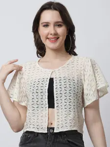 Moonaa Fashion Short Sleeves Cotton Shrug