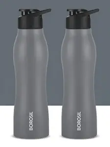 BOROSIL Grey 2 Piece Stainless Steel Solid Water Bottle