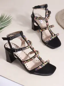 THE WHITE POLE Fashionable Trending Partywear Block Heel Sandals For Womens