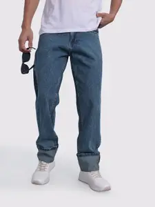 The Roadster Life Co. Men Mid-Rise Pure Cotton Straight Fit Light Fade Jeans