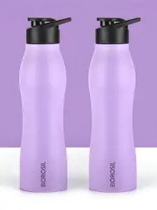 BOROSIL Purple & Black 2 Piece Stainless Steel Solid Water Bottle