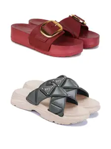 PENNEN Women Multicoloured Thong Flip-Flops