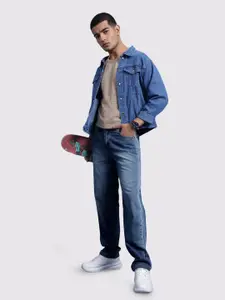 The Roadster Life Co. Men Straight Fit Faded Jeans