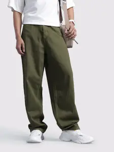 The Roadster Life Co. Men Slouchy Fit Colored Cargo Style Jeans