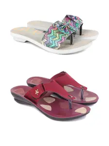 PENNEN Women Multicoloured Thong Flip-Flops