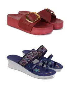 PENNEN Women Multicoloured Thong Flip-Flops