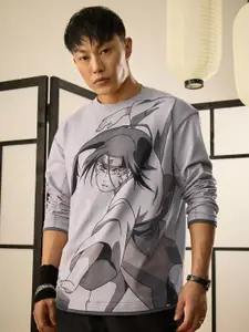 The Souled Store Oversized Naruto Shippuden Neji Hyuga Printed Pure Cotton T-Shirt