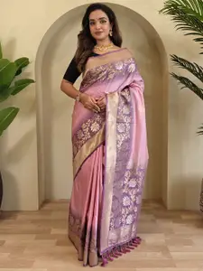 DEVATITHI Women Zari Silk Blend Saree