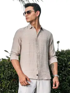 Thomas Scott Men Premium Slim Fit Striped Casual Shirt