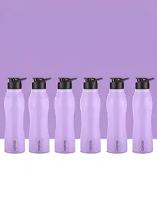 BOROSIL Purple & Black 6 Piece Stainless Steel Solid Water Bottle