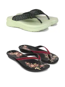 PENNEN Women Multicoloured Thong Flip-Flops